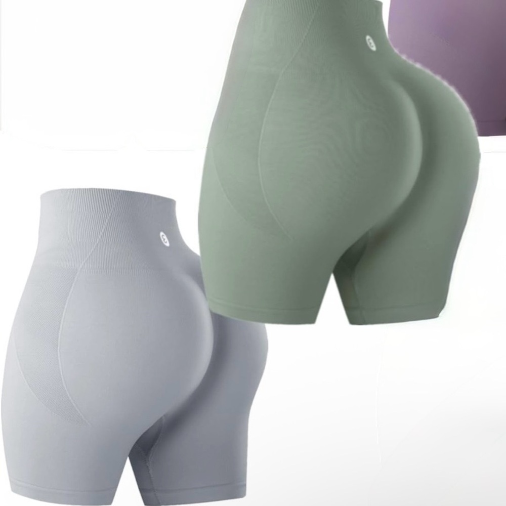 Evercute Seamless Workout Shorts – High Waisted Scrunch Butt Gym Yoga Shorts Set - Picture 4 of 8